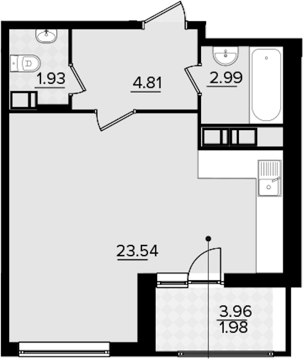 Квартира студия 35.24 м², 8/11 эт., ЖК «Панорама Невы»